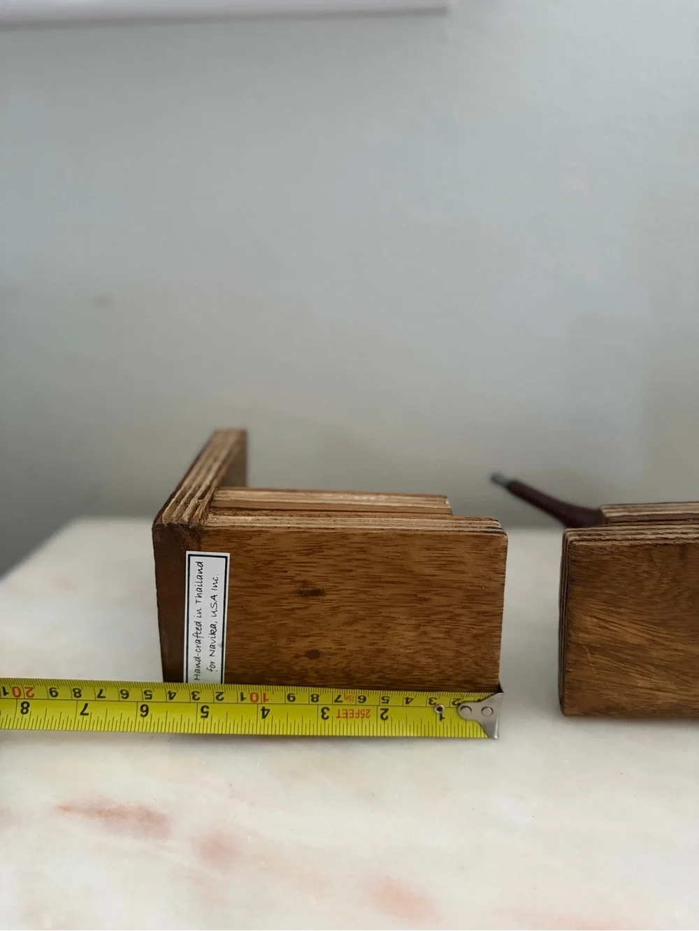 Handcrafted Brown Wooden Bookends – Rustic Home Office Accent